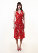 S/S2001 silk halter dress