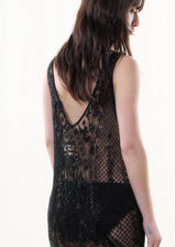 beaded sheer dress