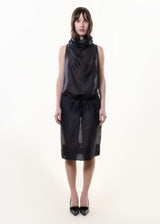 S/S1998 semi-sheer funnel neck dress