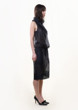 S/S1998 semi-sheer funnel neck dress