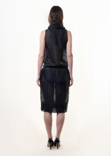 S/S1998 semi-sheer funnel neck dress