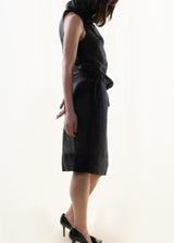 S/S1998 semi-sheer funnel neck dress
