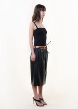 F/W1999 Leather cord belted skirt