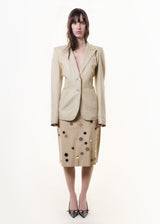 S/S1999 beige laser cut blazer