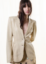 S/S1999 beige laser cut blazer