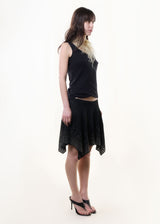 F/W2003 suede grommet skirt