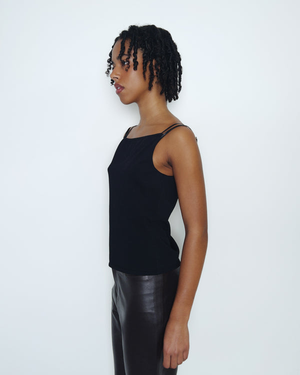 S/S1998 leather strap top