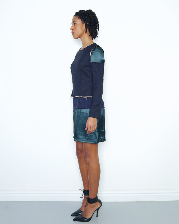 F/W2015 Cut and sew pinstripe dress