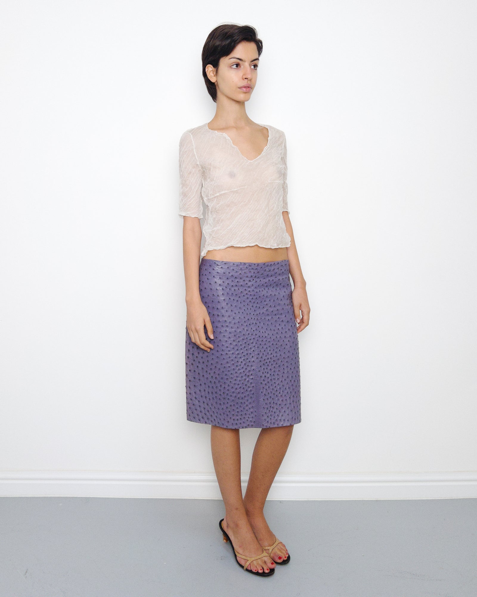 Prada S/S2000 ostrich leather skirt – West Archive