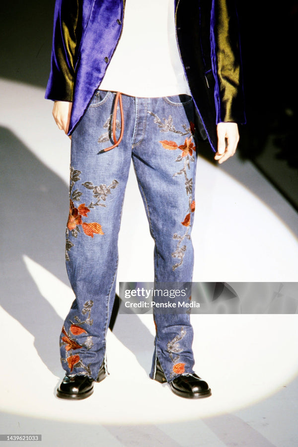 F/W1999 floral embroidered jeans