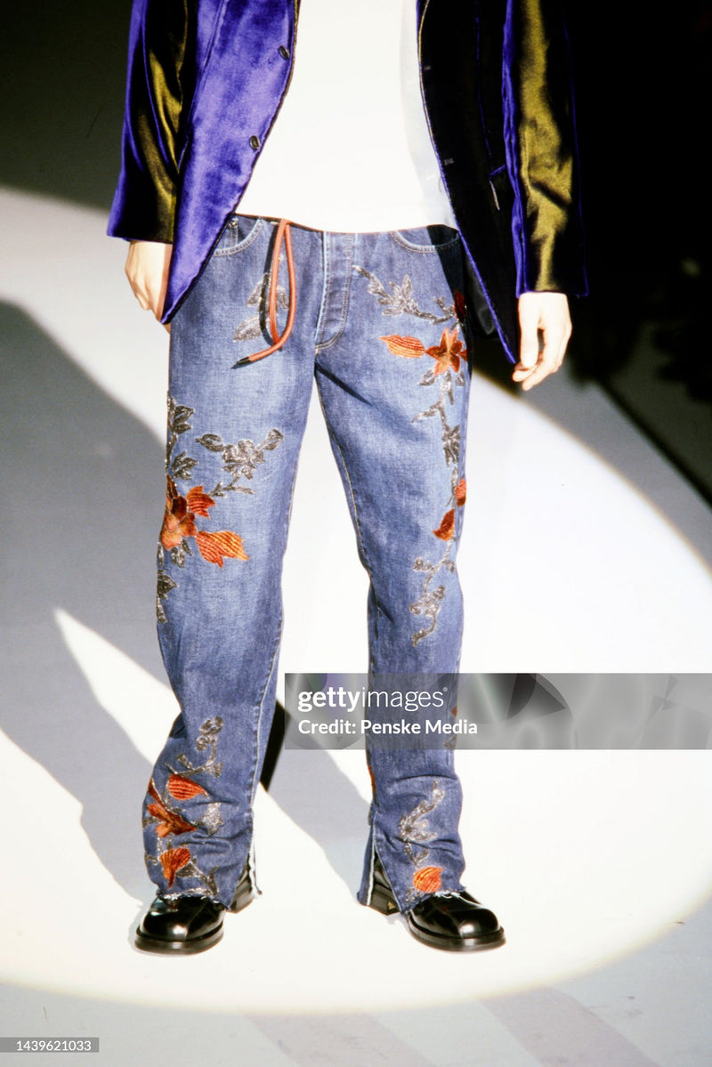 F/W1999 floral embroidered jeans