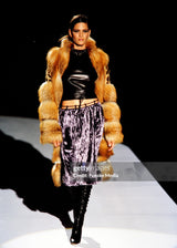 F/W1999 Leather cord belted skirt