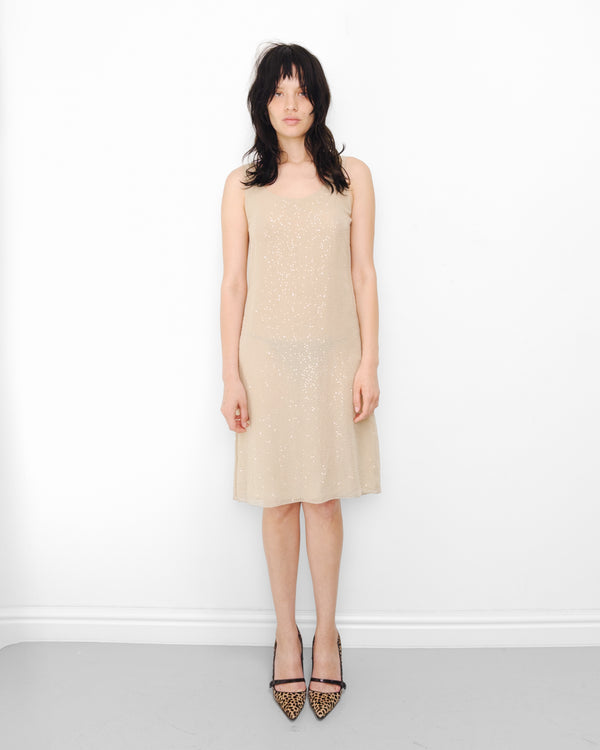 Sequin nude dress