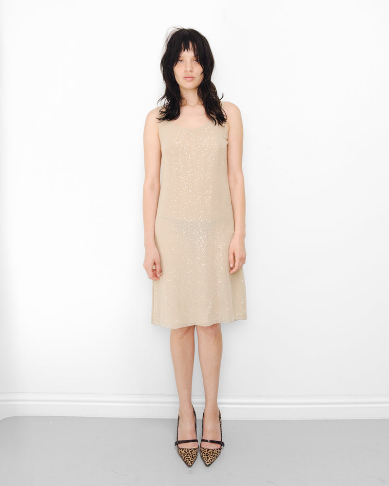 Sequin nude dress