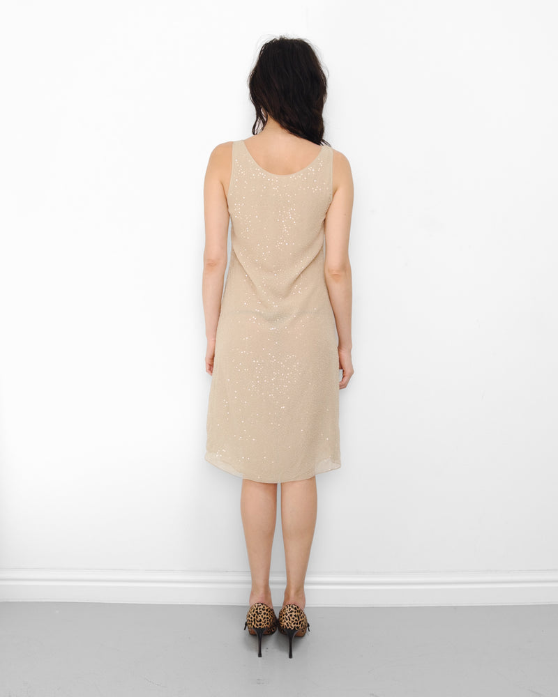 Sequin nude dress