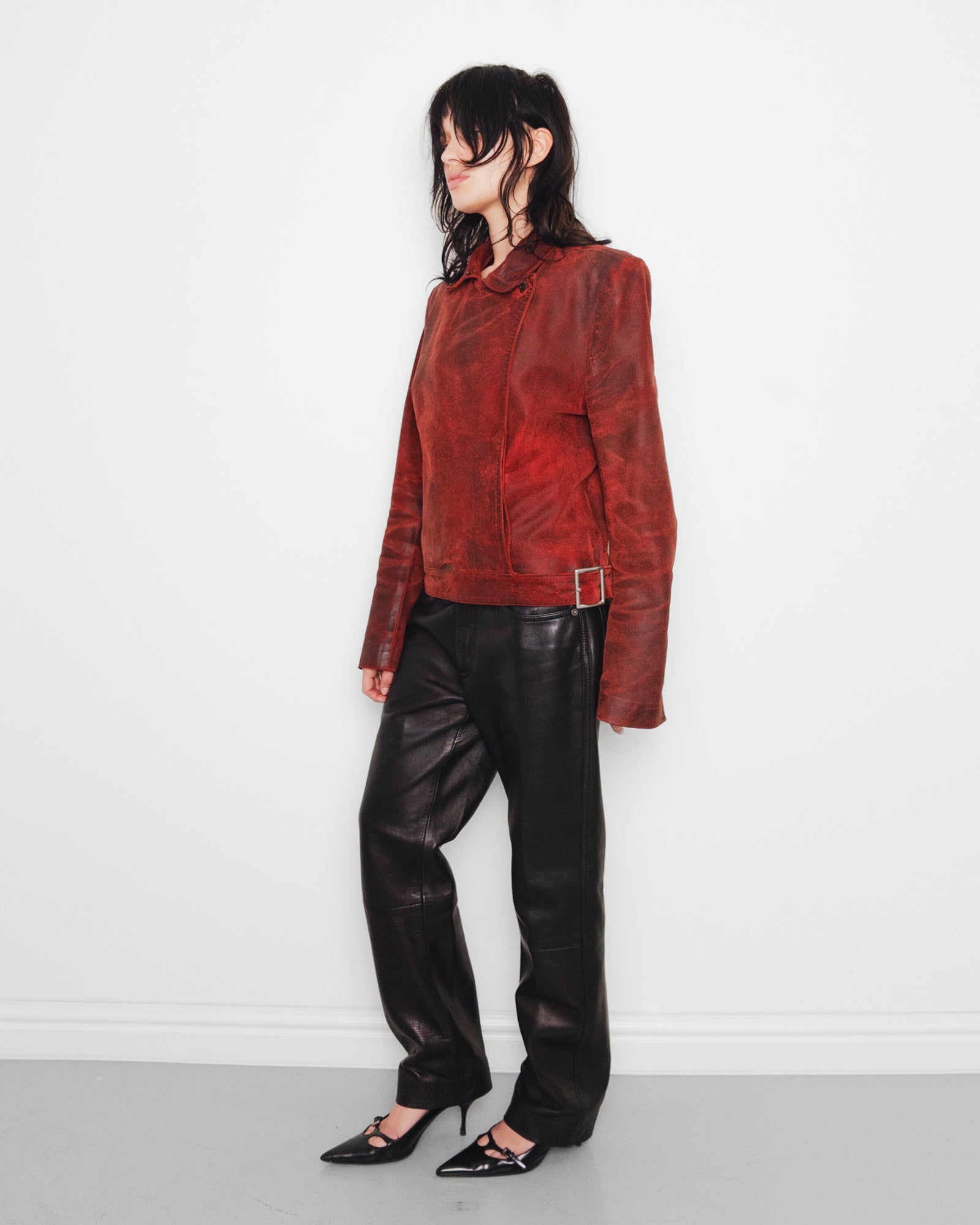 Ann Demeulemeester F/W2001 red leather jacket – West Archive