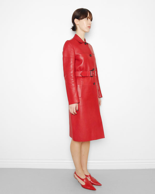 F/W2000 red leather coat