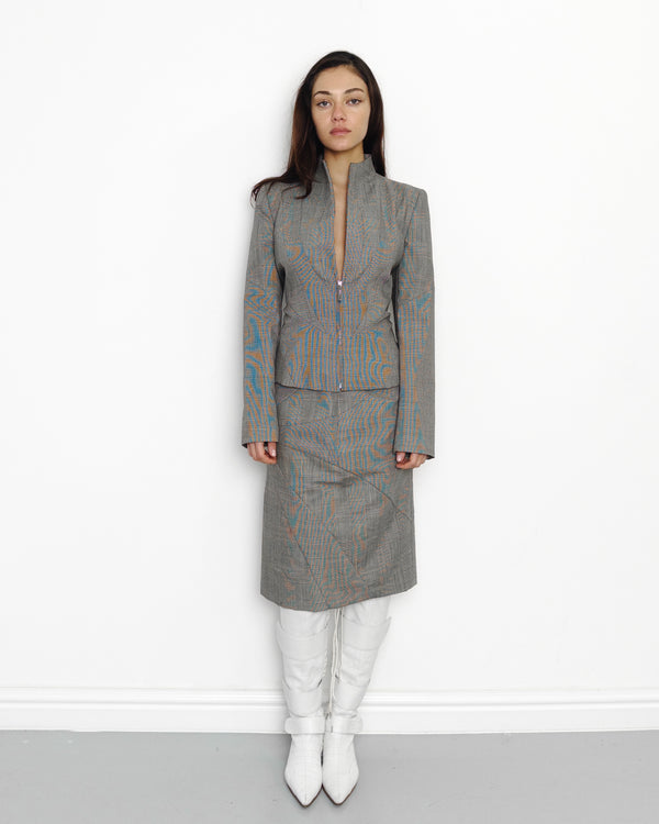 S/S1998 grey houndstooth two piece