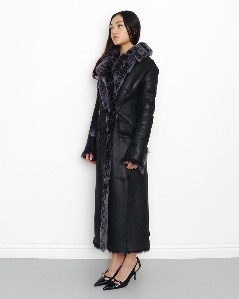F/W1995 leather fur coat