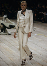 S/S1999 beige laser cut blazer