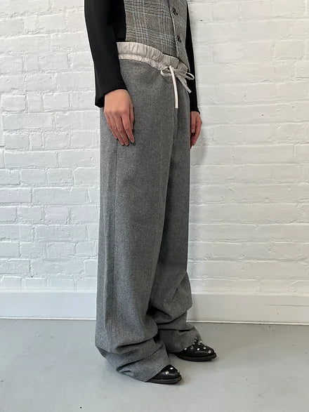 grey drawstring trousers